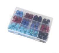 77Pcs AC Repair Tool Set with O-Ring Seals, ABS Dust Cap Kit for Automotive Air Conditioning Maintenance, Fit for Most Car Models, Professional Gasket Set