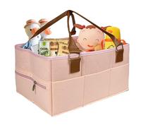 77Star Baby Nappy Caddy Organiser - Felt Diaper Caddy Nursery Storage Wipes Bag - Pink