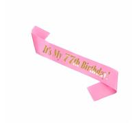 77th Birthday, 77th sash, HBD Decorations for Girls, Pink and Gold sash, Happy 77 Birthday Party Supplies, its my 77th birthda, 77 and Fabulous sash, Happy Birthdays Sash, Birthday baddie (77th)