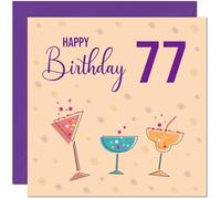 77th Birthday Card for Women - Cocktails - Any Age ladies Birthday Card for 77 Year old Seventy Seven Seventy Seventh