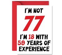 77th Birthday Cards for Men Women - Not 77 Im 18 With 59 Years Experience - Happy Birthday Card for 77 Year Old Man Woman Uncle Brother Grandad Sister, A5 Bday Greeting Cards