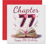 77th Birthday Cards for Men Women - Start of Another Chapter - Happy Birthday Card for 77 Year Old Man Woman Uncle Brother Grandad Sister, 145mm Bday Greeting Cards
