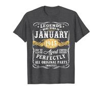 77th Birthday Decoration Legends were Born in January 1945 T-Shirt, Men, Dark Heather Grey, XX-Large