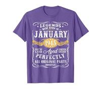 77th Birthday Decoration Legends were Born in January 1945 T-Shirt, Men, Purple Heather, Small