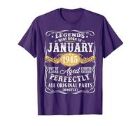 77th Birthday Decoration Legends were Born in January 1945 T-Shirt, Men, Purple, Medium
