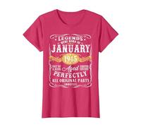 77th Birthday Decoration Legends were Born in January 1945 T-Shirt, Women, Red Heather, 3X-Large