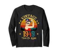 77th Birthday Gift 77 Years Old for Women Retro Vintage 1949 Long Sleeve T-Shirt