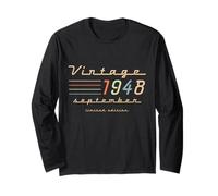77th Birthday Gifts for Men September 1948 77 Year Old Bday Long Sleeve T-Shirt