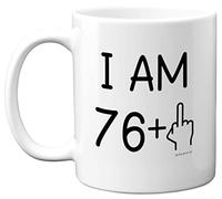 77th Birthday Gifts for Women Men, Rude Novelty Mug Middle Finger, Gag Joke Gifts, Perfect Funny Mugs for Birthday Present, 11oz Premium Ceramic Coffee Mug