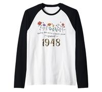 77th Birthday Making The World A Better Place Since 1948 Raglan Baseball Tee