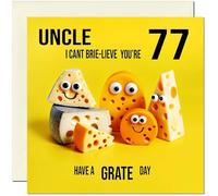 77th Uncle funny Birthday Card for Uncle - Cheese Pun Funny Uncles Birthday Card for 77 Year old Seventy Seven Seventy Seventh