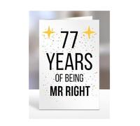 77th Wedding Anniversary Card, of being Mr Right, Gifts for Husband, Boyfriend, Fiance, Couple, Ideas, Men, Him, Male, Presents for Christmas, 77 years, A5-176b_77