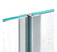 78.7" Shower Door Seal Strip, H/F/U Type Silicone Frameless Shower Door Seal, Waterproof Soundproof Door Sweep, fit 6/8/10/12mm Glass(H-6mm)