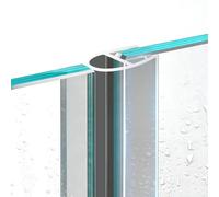 78.7" Shower Door Seal Strip, H/F/U Type Silicone Frameless Shower Door Seal, Waterproof Soundproof Door Sweep, fit 6/8/10/12mm Glass(U-6mm)