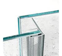 78.7" Shower Door Seal Strip, H/F/U Type Silicone Frameless Shower Door Seal, Waterproof Soundproof Door Sweep, fit 6/8/10/12mm Glass(F-10mm)