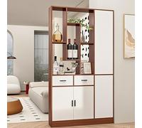 78.7" Tall Wooden Room Divider with StorageFloor to Ceiling Entrance Partition Panel Stylish Wooden Slats for Home Decor Ideal for Space Separation and Organization