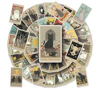 78 Cat Tarot Card Stickers - Retro, Personalized Graffiti, Waterproof, Cartoon & Decorative - Suitable For Scrapbooks, Guitars, Luggage & More