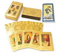78 Gold Foil Tarot Cards for Beginners with Guide Book & Storage Box
