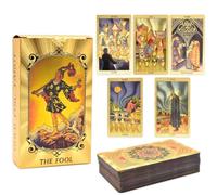 78 Gold Foil Tarot Deck with Gift Box, Tarot Cards Deck with Guidebook, Splendid Classic Tarot Deck, Durable Waterproof Gold Foil T-arot D-ecks for Beginners