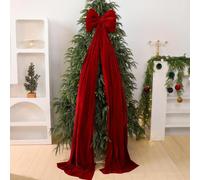 78 Inch Huge Bow Christmas Tree Topper, Large Red Flannel Decorate Bows, Extra Large Christmas Flannel Bow for Home Party Wedding Car Holiday Decor (burgundy)