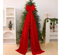 78 Inch Huge Bow Christmas Tree Topper, Large Red Flannel Decorate Bows, Extra Large Christmas Flannel Bow for Home Party Wedding Car Holiday Decor (red)