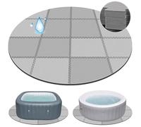 78 Inch Round Hot Tub Mat -1/2'' Extra-thick Interlocking Hot Tub Protective Pad Spa Pool Foam Insulation Mat Ground Base Flooring Protector for Portable Inflatable Hot Tub Accessories Outdoor Indoor
