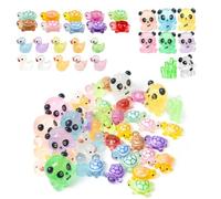 78 Mini Luminous Resin Animals, Luminous Tiny Ducks Little Ducks Multicoloured Tiny Turtle Toys Mini Resin Figurines Panda Glow in The Dark for Micro Landscape Fairy Garden Aquarium Doll