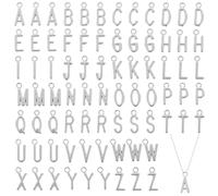 78 Pcs Letter Charms, Alloy Small Charm for Jewelry Making Bright Silver Alphabet Charm Capital A-Z Charms for DIY Bracelet Necklace Pendants Earring Jewelry