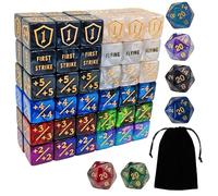 78 PCS MTG Counter Dice Set - AbilityKeyword Counters, -1/+1 Life Counter, Shield Life Counter Dice, Creature Stat Buffs, Marble Colour D6 Cube Dice, for MTG, TCG, Card Games (Includes Black Bag)