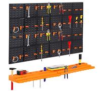 VonHaus Garage Tool Storage with Shelf & Pegboard For Multiple Tools, Garden Tool Rack for Easy Access to 50+ Tools and Accessories, Tool Board For All You Need For Gardening & DIY
