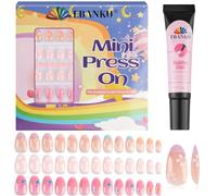 78 Pieces Press on Nails for Kids, EBANKU 3 Pack Kid Fake Pink Star Flower