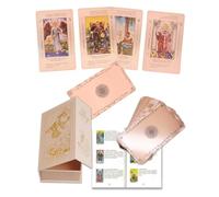 78 rose gold tarot cards with 36 pages guide, PVC, waterproof and wrinkle-proof, front and back meanings, tarot deck for beginners, suitable for couples gift (Nasturtium, Rose gold)