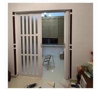 78" Tall Folding Accordion Door Clear AcrylicDoor for Kitchen SpaceSaving Interior Sliding Door with Frame White Commercial Use (56x90in/142x229cm)