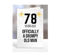 78 Years Old, Officially a Grumpy Old Man Card, Funny, Joke, Gift, 78th Happy Birthday, Presents for, Dad, Daddy, Grandad, Husband, Uncle, Him, Male, A5-164_50