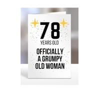 78 Years Old, Officially a Grumpy Old Woman Card, Funny, Joke, Gift, 78th Happy Birthday, Presents for Mum, Mummy, Grandma, Wife, Aunt, Her, Female, A5-164_121