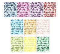 780PCS Letter Stickers 10 Sheets Self Adhesive Vinyl Alphabet Number Stickers for Sign, Door, Mailbox, Cars, Home, Office, Address, Scrapbooking, Classification, DIY, 2.54cm Height Letters, 10 Colours