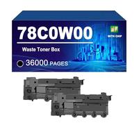 78C0W00 Waste Toner Box Compatible For Lexmark CS421dn CS521dn CS622de C2325dw C2425dw C2535dw MC2325adw MC2425adw MC2535adwe Printers, 36000 Pages,78C0W00-2 PACK