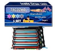 78C0ZK0 Image Drum Unit Compatible for Lexmark C2240 C2325dw C2425dw C2535dw CS421 CS421dn CS521 XC2235 XC4240 Printers, High-Definition Printing Effect with Chip, 60000 Pages (1 Set)
