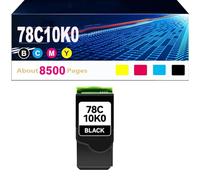78C10 CS421 CX522 Toner Cartridge (with Standard Chip) Replacement for Lexmark 78C10K0 78C10C0 78C10M0 78C10Y0 for CS421 CX622 CS521 CX421 CX521 CS522 Printer ,BK-8500pages