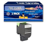 78C2UK0 Toner Cartridge Compatible for Lexmark CS521dn CS622de CX620Series CX622ade Printers, High-Definition Printing Effect with Chip, 10500 Pages (1 Pack Black)