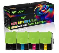 78C2XK0 Compatible for Lexmark Toner Cartridge with Chip CS421dn CX421adn CX625ade CS521dn CX522ade CX625adhe CS622de Printers (4-Pack BK/C/M/Y)