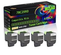 78C2XK0 Compatible for Lexmark Toner Cartridge with Chip CX421adn CS421dn CX625ade CS521dn CX522ade CX625adhe CS622de Printers (4 Pack Black)