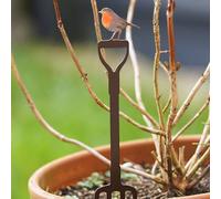 78cm Large Robin on Fork Metal Garden Stake Outdoor Sculpture Statue Robins