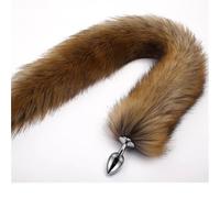 78Cm Super Long Fox Tail Anal Plug Faux Fur Tail Metal Butt Plug Cosplay Role Adult Novelty Anal Beads Sex Toys for Women Man Brown M