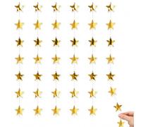 78ft Total 6 Pack Reflective Gold Star Paper Garland Hanging | Glitter Gloss Cardboard Star Strands, Cuttable Reusable, For Wedding Holiday Anniversary Indoor Ceiling Wall Decor