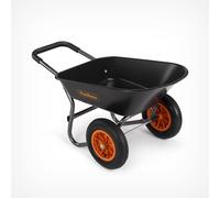 VonHaus Wheelbarrow 78L - Wheel Barrow Garden Dump Cart - Heavy Duty Multi Use for Tools, Waste, Plants, Transporting - Two Wheeled Pneumatic Tyres, Plastic Tray with Steel Frame, Soft Grip Handle