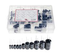 78pcs 11 Values 1uF -100uF 400V Aluminum Electrolytic Capacitor Assortment Box Kit MQXFCZUX