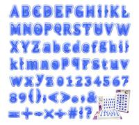 78Pcs Alphabet Cake Stamp Upper and Lower Case Fun Fonts Characters, Edible Cookie Stamp Embossed Alphabet Number Tool, Food Grade Fondant Letter Cutters for DIY Cake Biscuit Decorating