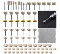 78PCS Polishing Buffing Wheel Set for Dremel Polishing Kit, Wool Felt Polishing Wheel Accessories, with 1/8" Shank for Jewelry Metal Polishing Rotary Tool Accessories