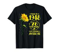 78th Birthday Awesome 78 Year-Old Sunflower Lovers Born 1948 T-Shirt